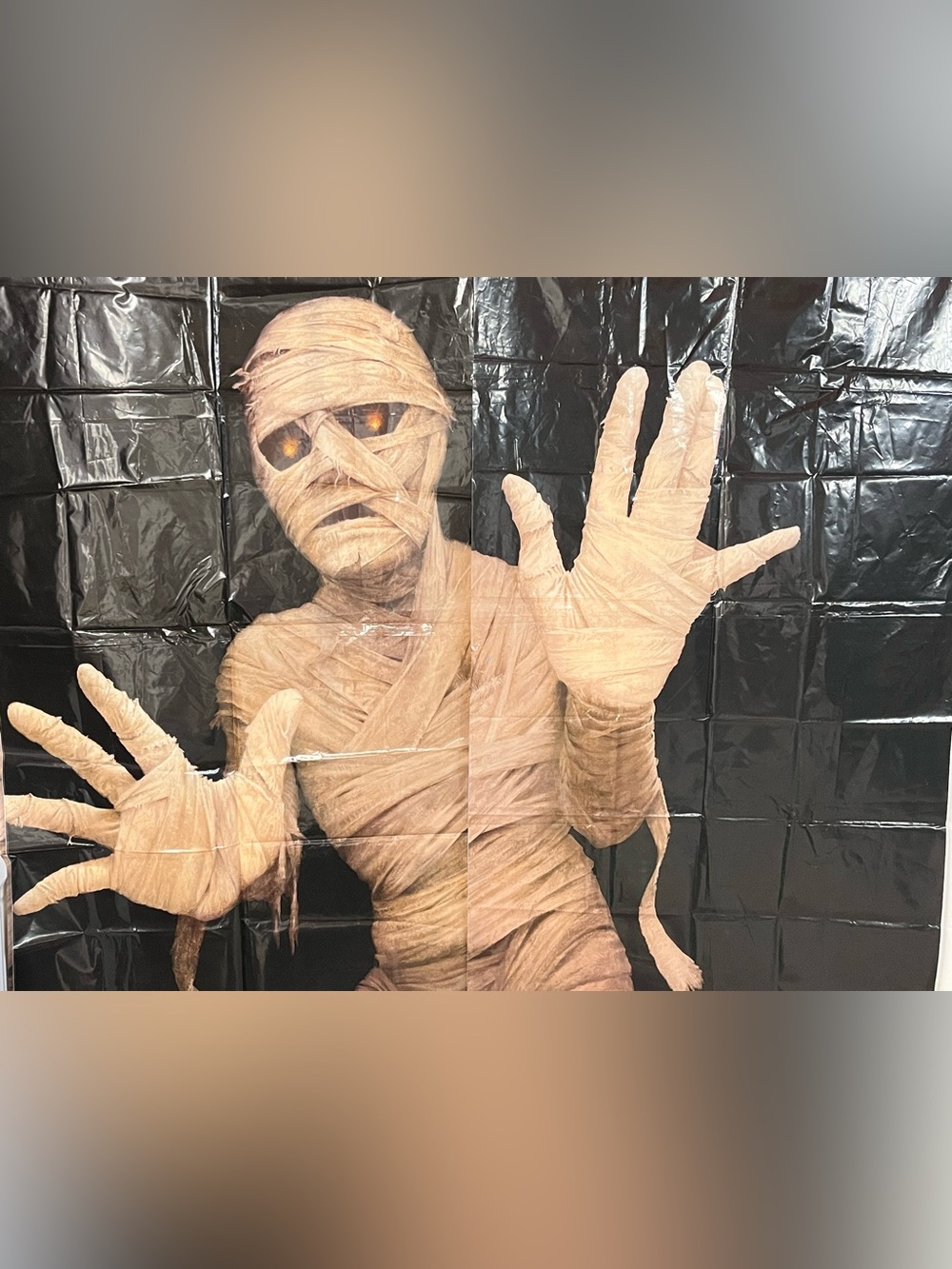 Spirit Halloween Mummy Window Poster Decoration - 2pc Backdrop Set